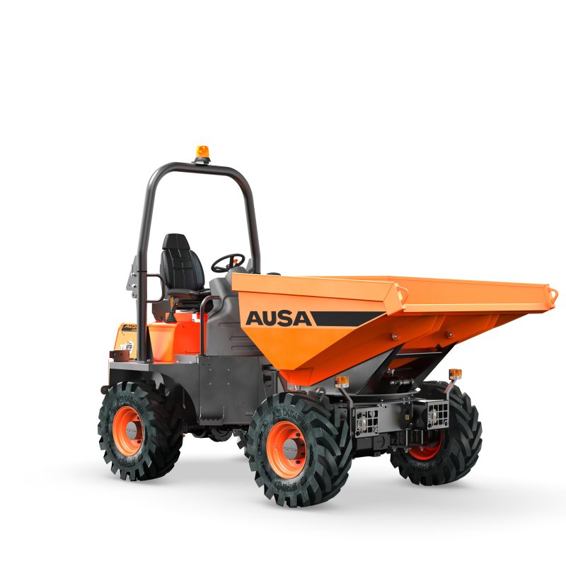 Dumper Ausa D350AHG sur chantier urbain