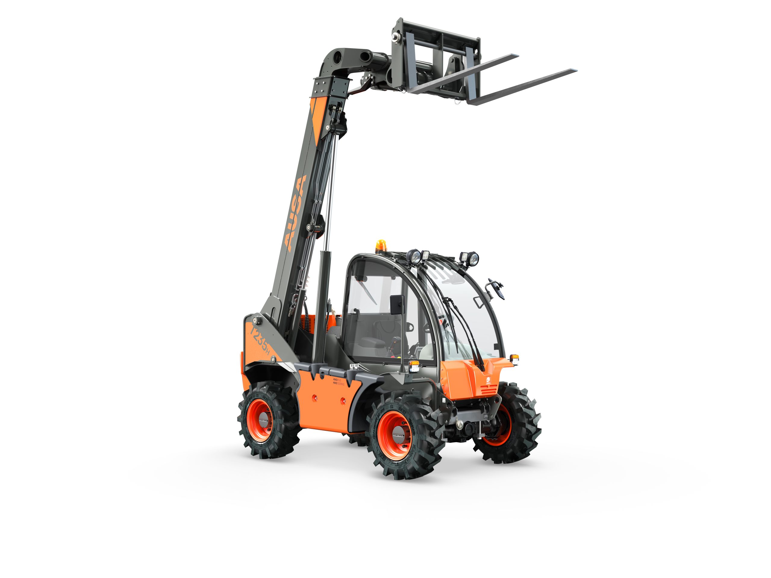 Chariot télescopique Ausa T235H avec fourches de levage